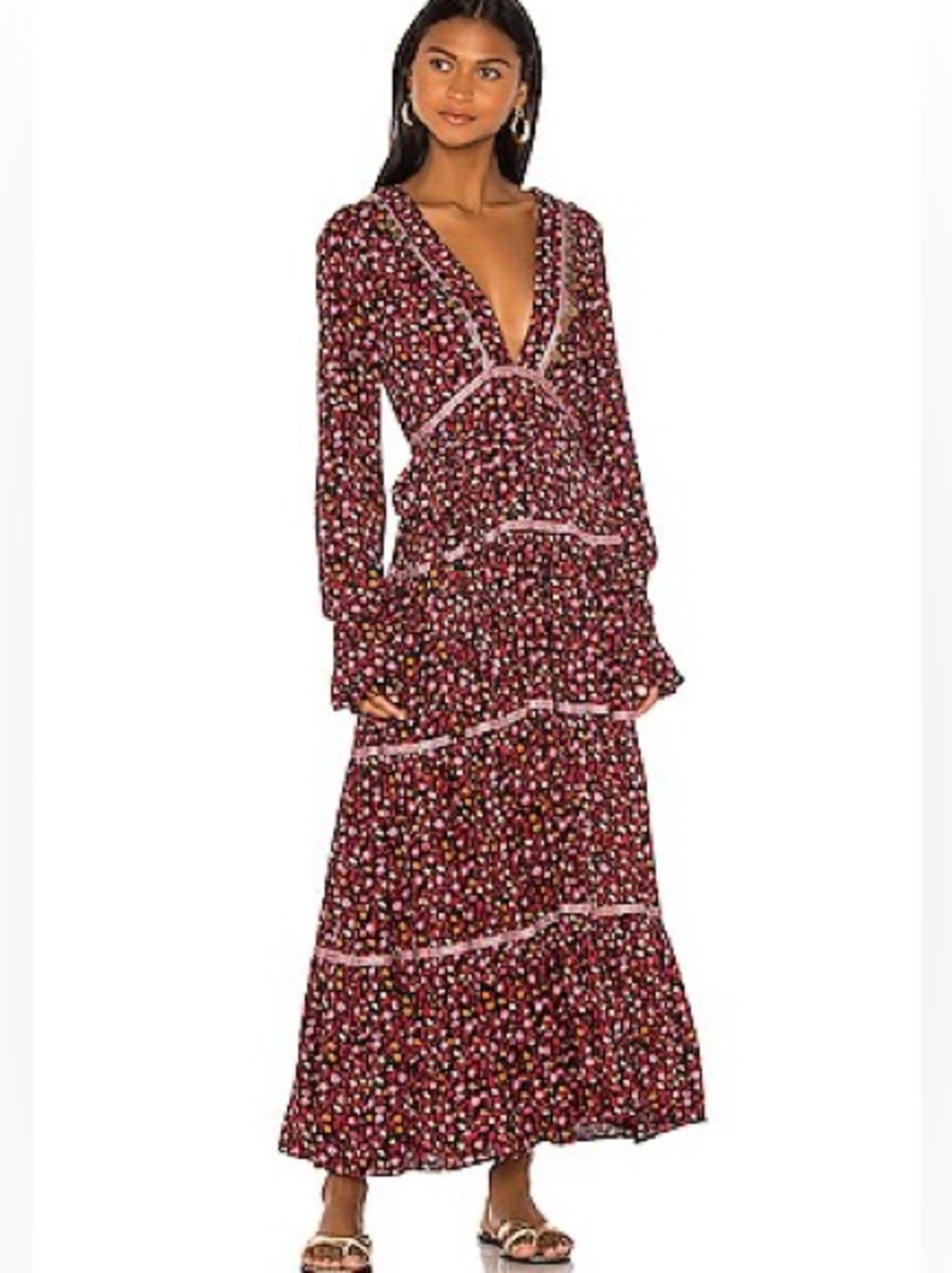 Free People Take A Little Time Floral Midi Dress Women’s Size 6